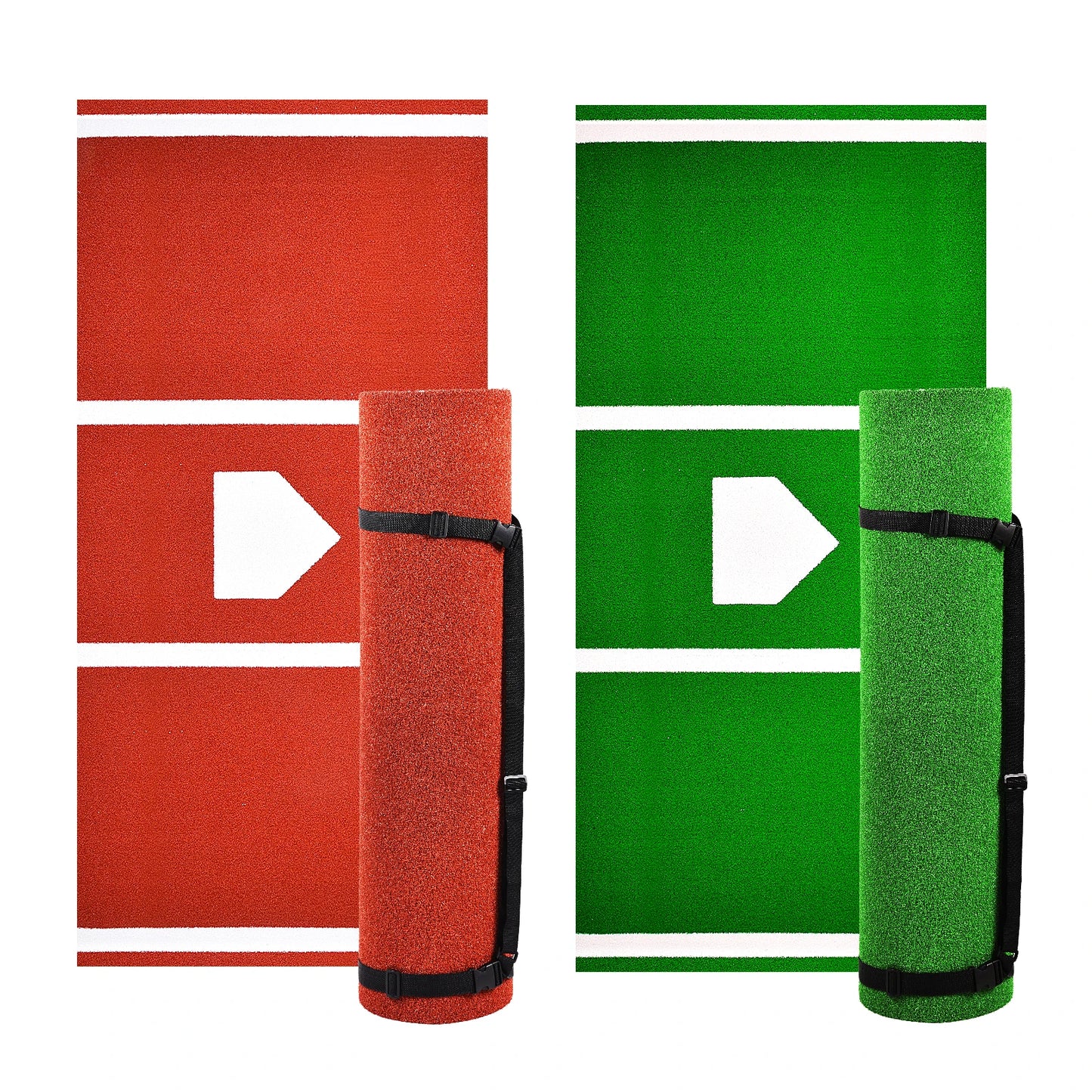 Batting Mat Baseball Hitting Mat Baseball Batting Cage Mat, 10X3.8 Ft Turf Batters Box Mat for Baseball Softball