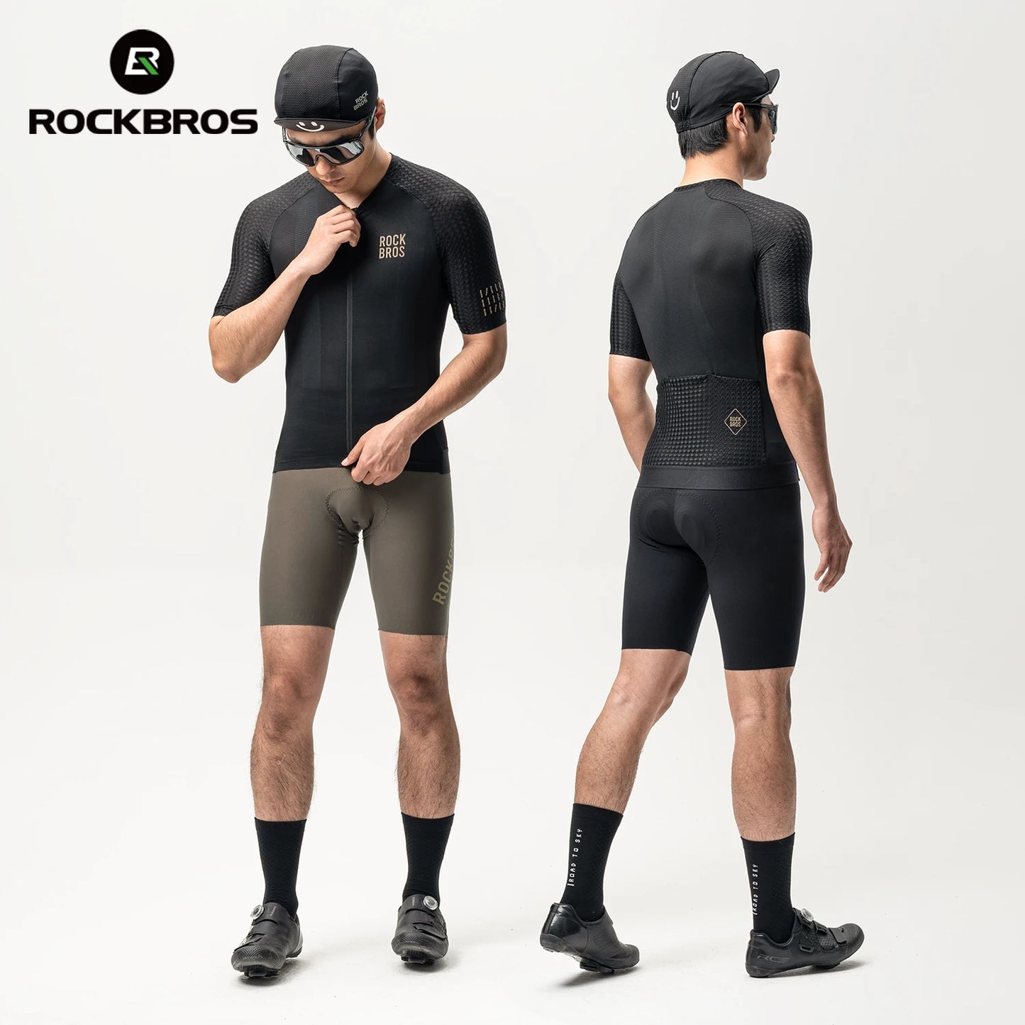 ROCKBROS Summer Cycling Short Sleeve Jersey Lightweight Quick Dry Breathable Sunscreen Jersey High Elastic Men Cycling Clothing
