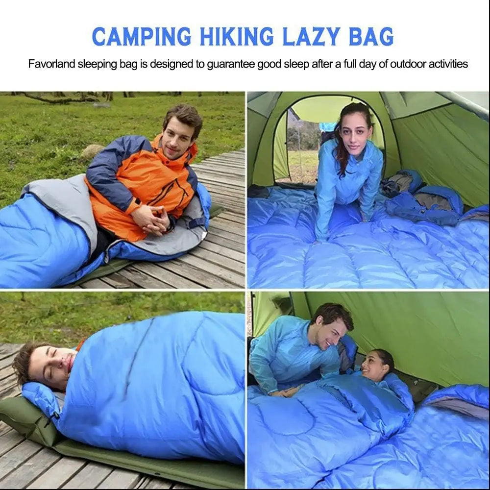 Camping Sleeping Bag Envelope Cap Spring Summer Autumn Outdoor Hiking Travel Bag Single Sleeping Warm Bag 210*75CM 5-20 Degree