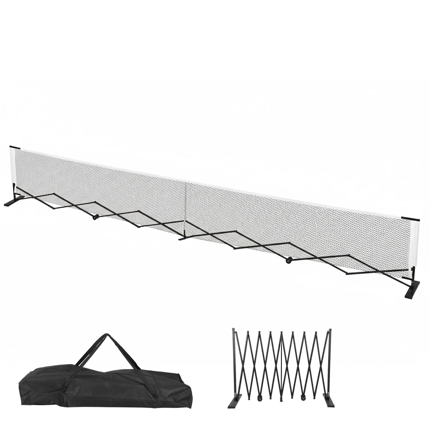 Pickleball Tennis Net 22FT Portable Pickleball Net Set with Steady Metal Frame Free Assembly & Carry Bag for Practice & Games