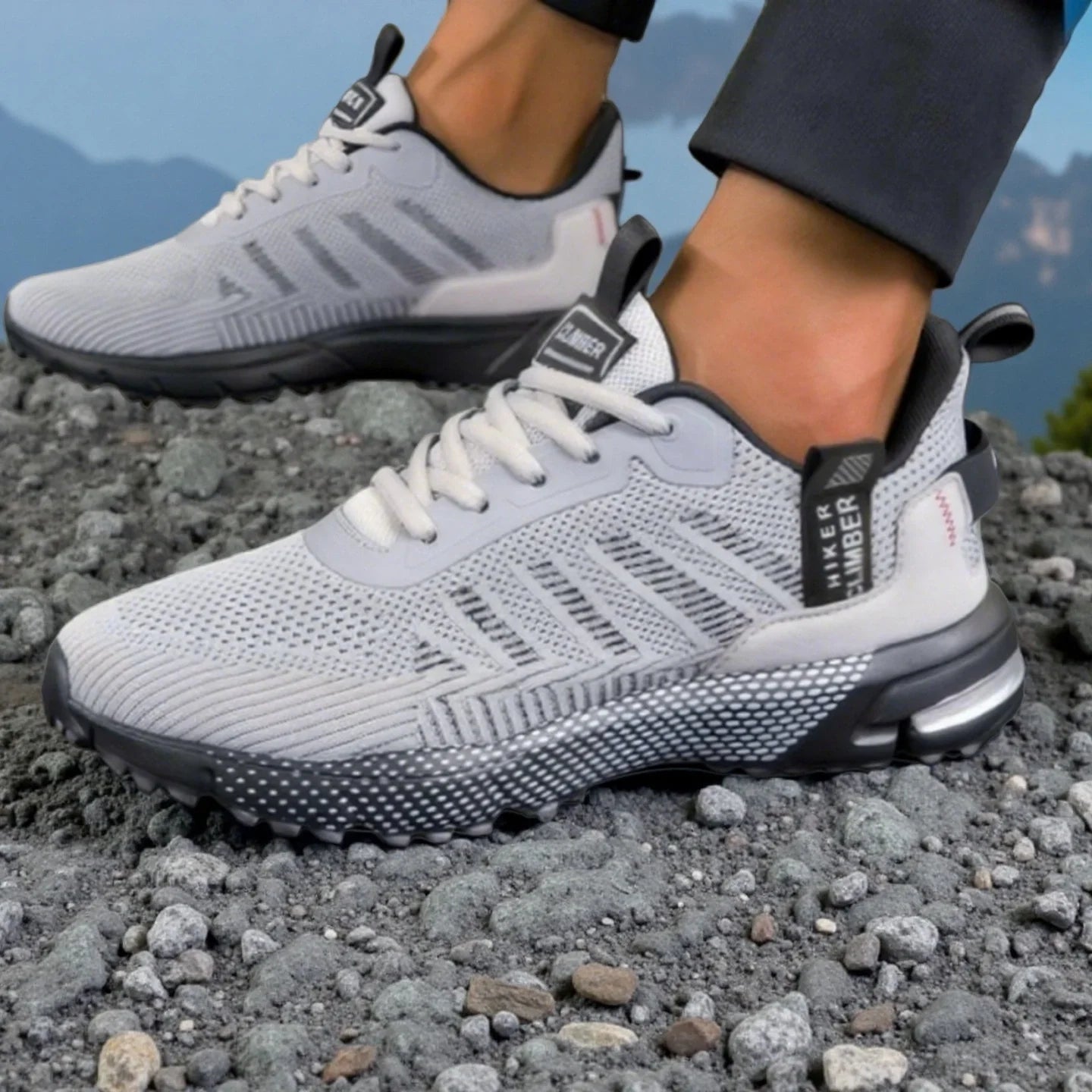 Stylish Men's Running Shoes With Breathable Mesh Upper, Non-slip Outsole, Ankle Support, Durable Fashion Sneakers For Tennis, Ru