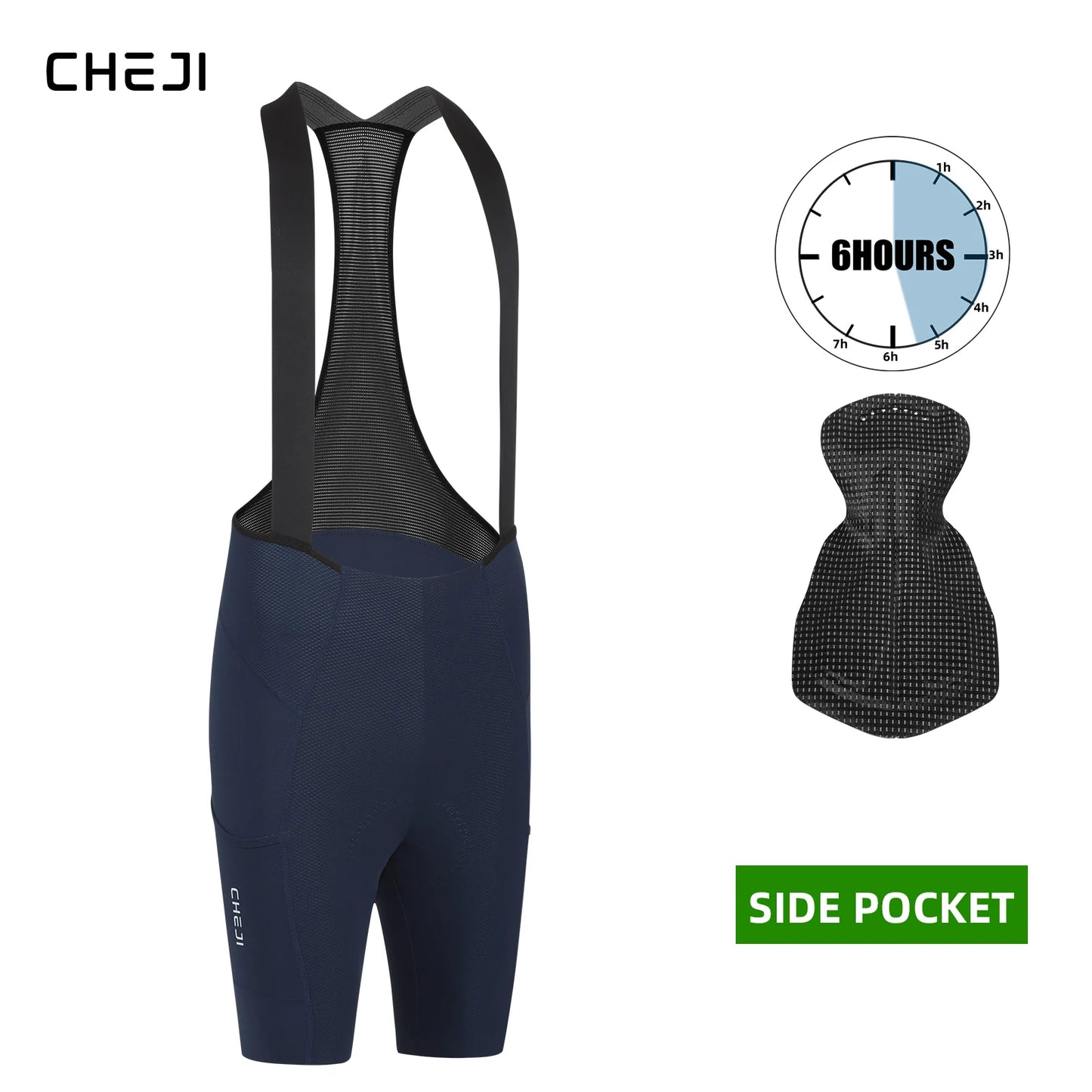 Cheji Men's Cycling Bib Shorts Seamless Comfortable Quick-Drying Breathable for Optimal Performance And Riding Experience
