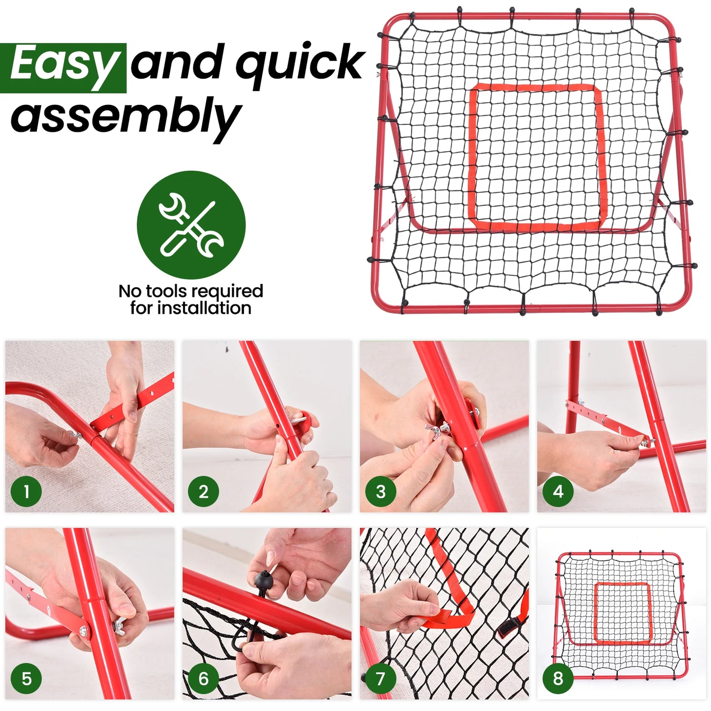 Soccer Rebounder Net Portable 39*39inches Foldable Backyard Soccer Goal Target Net Kick Trainer for Practicing,Volleying,Bumping