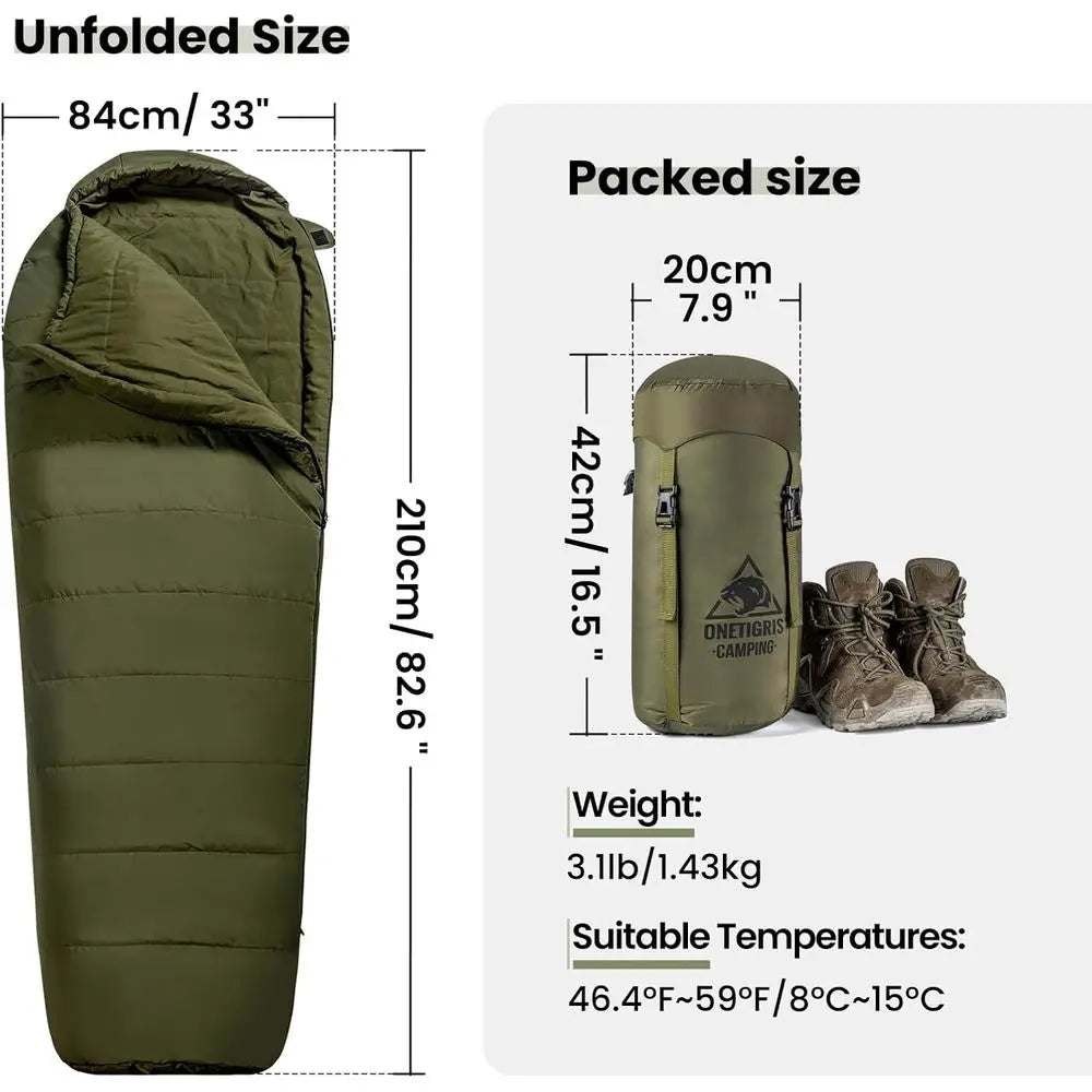 Mummy-Shaped Sleeping Bag for Camping, Hiking, and Survival Adventures