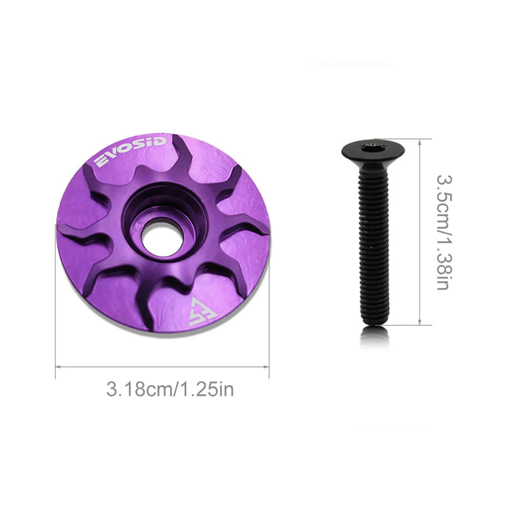 Bicycle Headset Cap with Screw Bike Stem Cover Aluminium Alloy Bike Headset Cover for Fork Head Tube Cycling Accessories