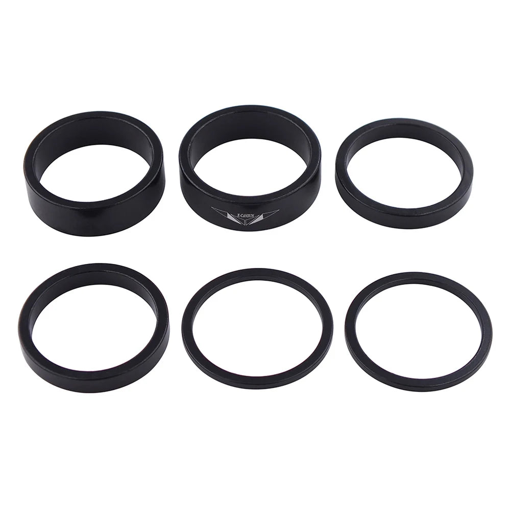 6Pcs Bike Headset Ring 2/5/10mm Bicycle Headset Spacer Bicycle Washer Spacing Pad Aluminum Alloy for 28.6mm Front Fork Bike