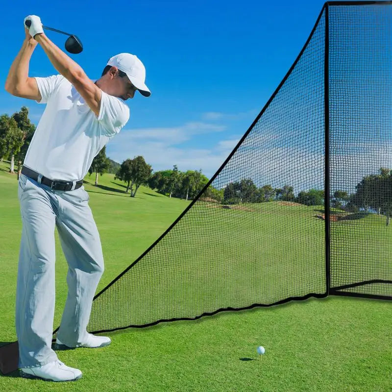 Golf Practice Net Golf Triangle Side Wings With Sandbag Golf Hitting Barrier Net Sports Practice Net For Golf Baseball Hockey