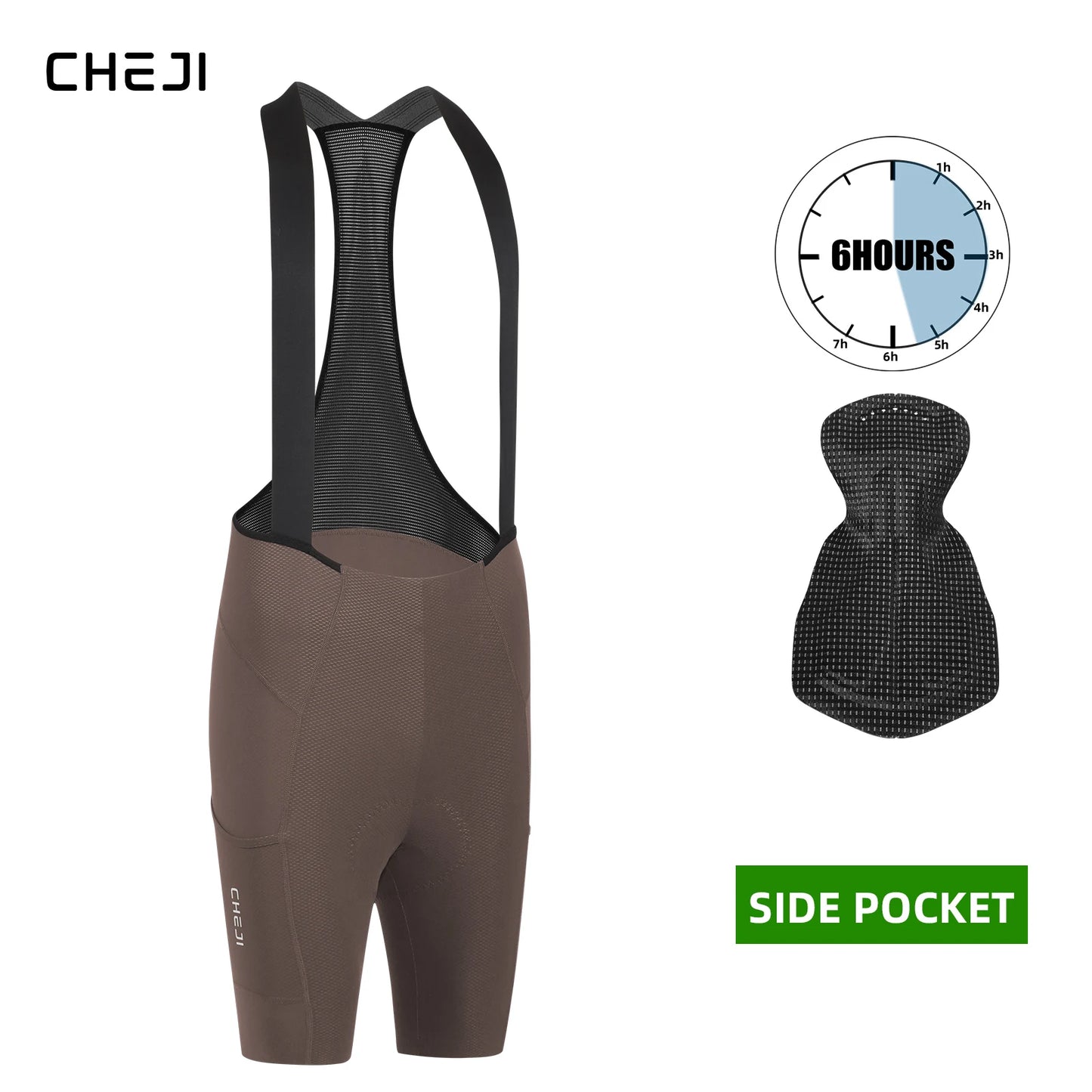Cheji Men's Cycling Bib Shorts Seamless Comfortable Quick-Drying Breathable for Optimal Performance And Riding Experience