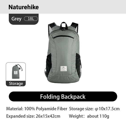 Naturehike Ultra Lightweight 18L Camping Backpack Portable Waterproof Nylon Bags Man Outdoor Hiking Sports Travel Backpack