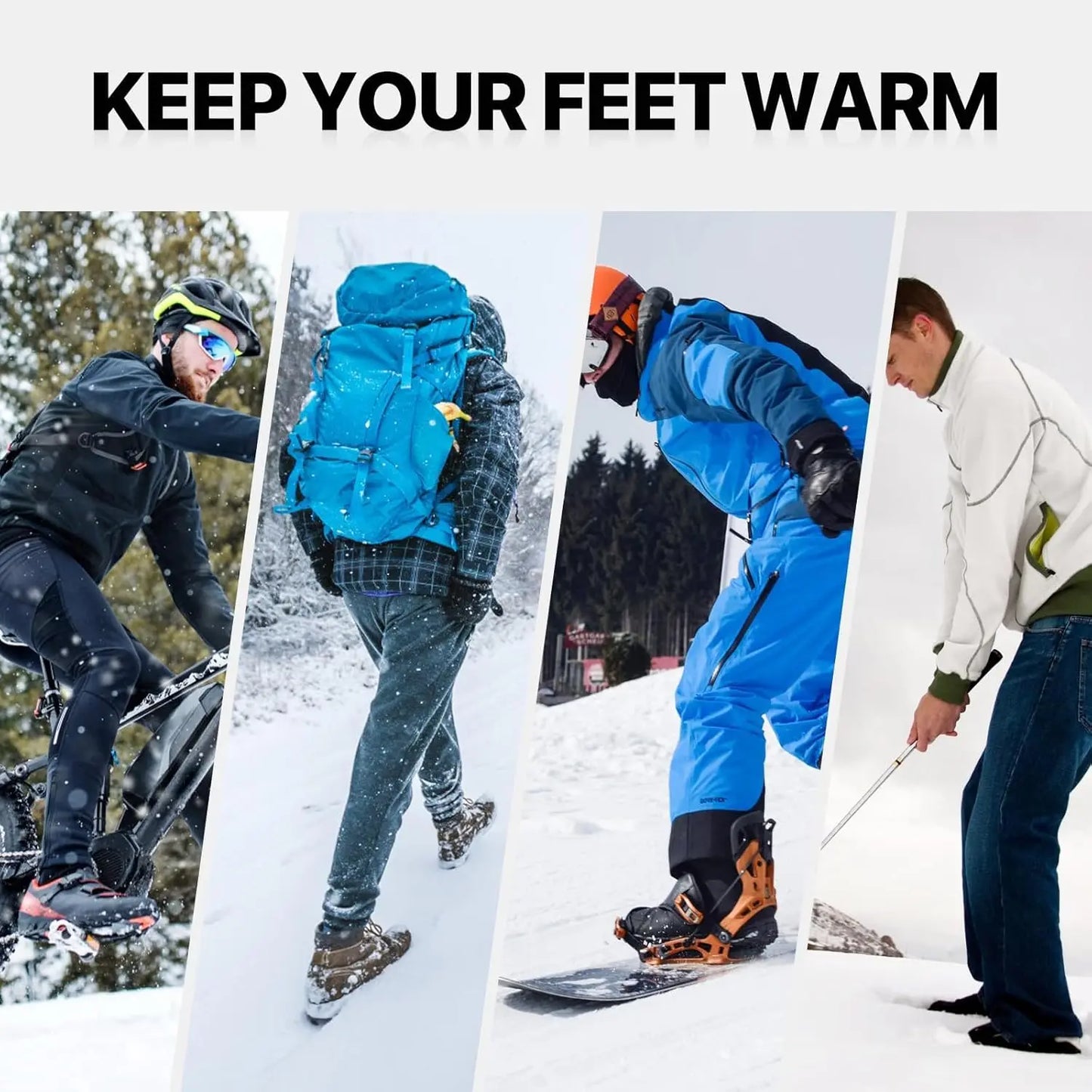 Snow Deer SS02B Winter Heated Sock Thermal Stockings Woman Men Ski Camping Warm Socks Sports Foot Warmer Rechargeable Battery