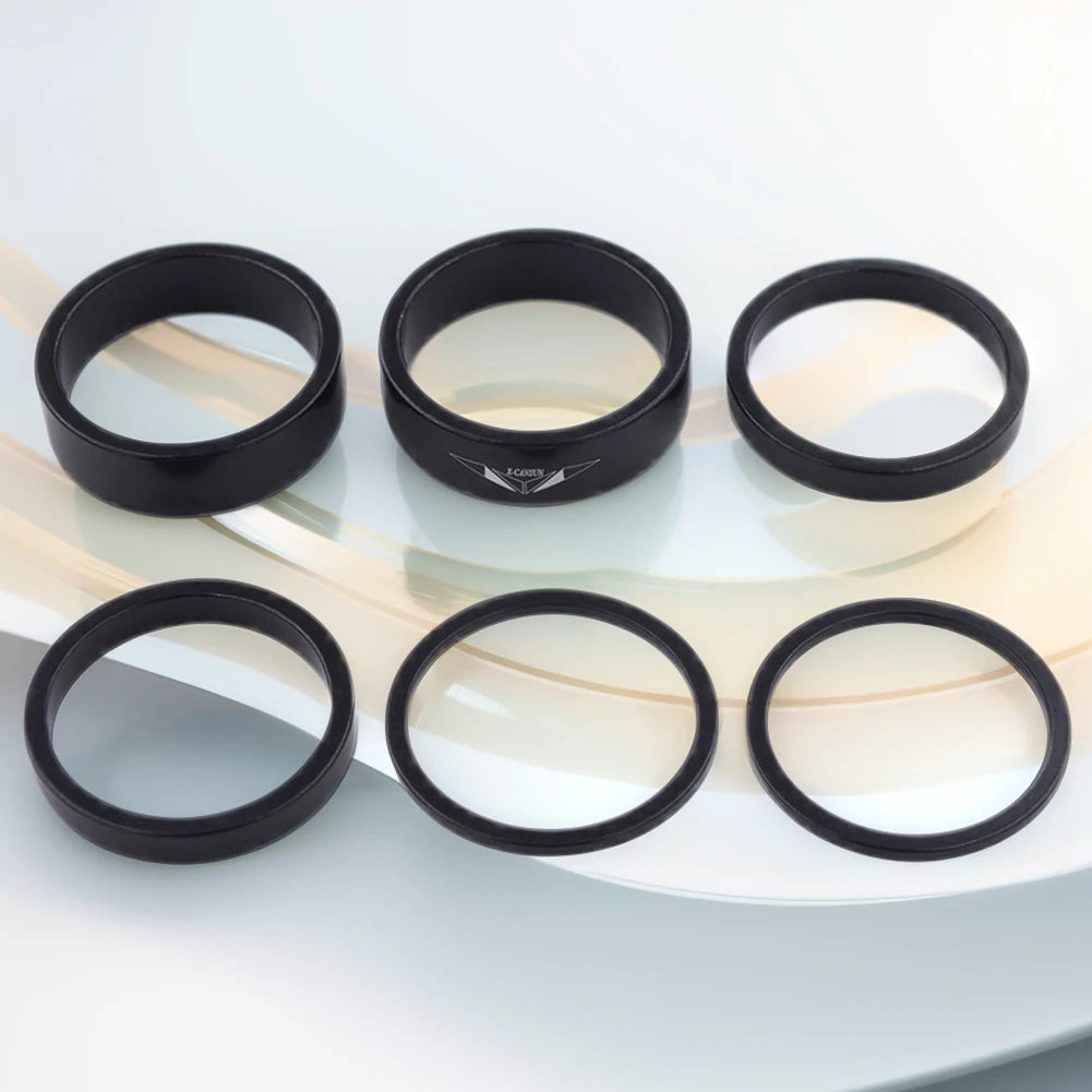 6Pcs Bike Headset Ring 2/5/10mm Bicycle Headset Spacer Bicycle Washer Spacing Pad Aluminum Alloy for 28.6mm Front Fork Bike