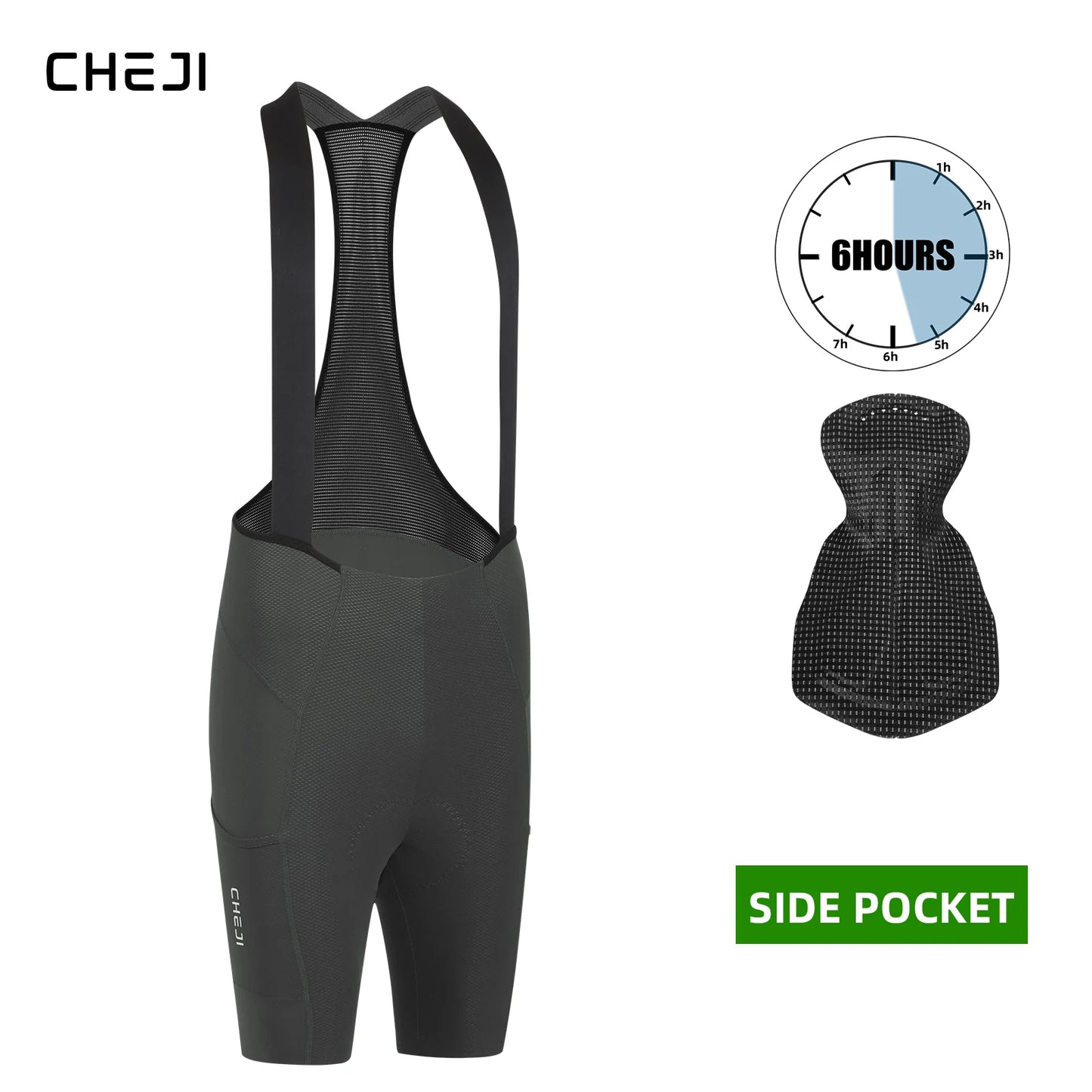 Cheji Men's Cycling Bib Shorts Seamless Comfortable Quick-Drying Breathable for Optimal Performance And Riding Experience