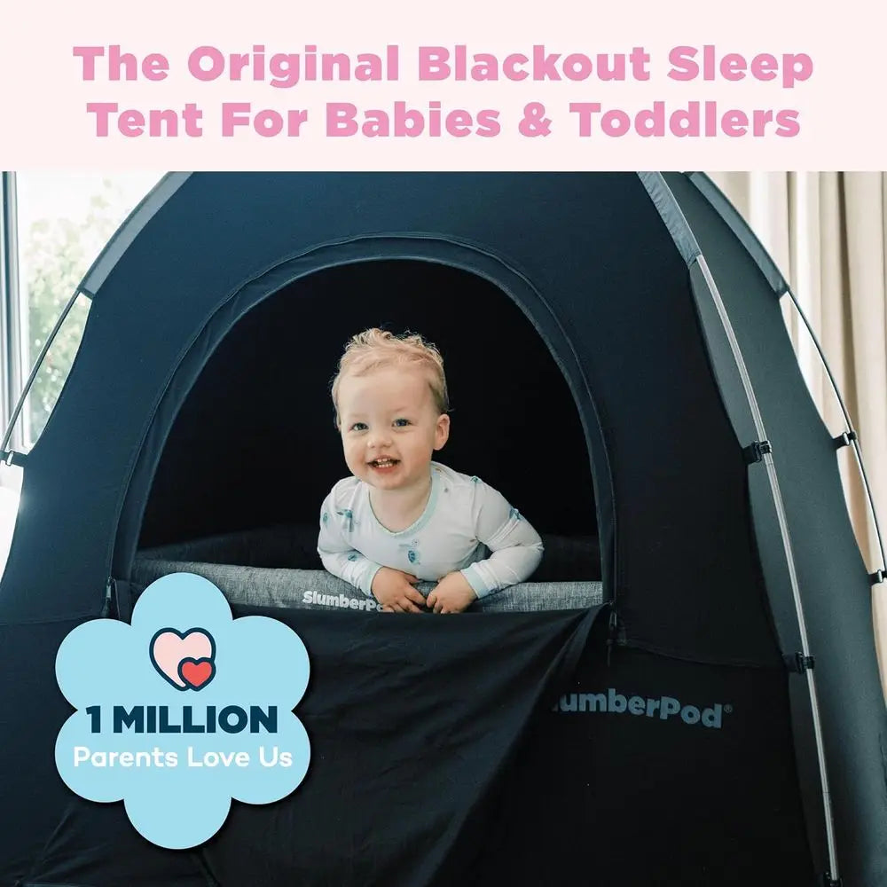 Sleep Tent for Travel, Portable Mini Crib Cover for Babies and Toddlers, Light-Blocking Sleep Pod with Monitor Pouch and Storage