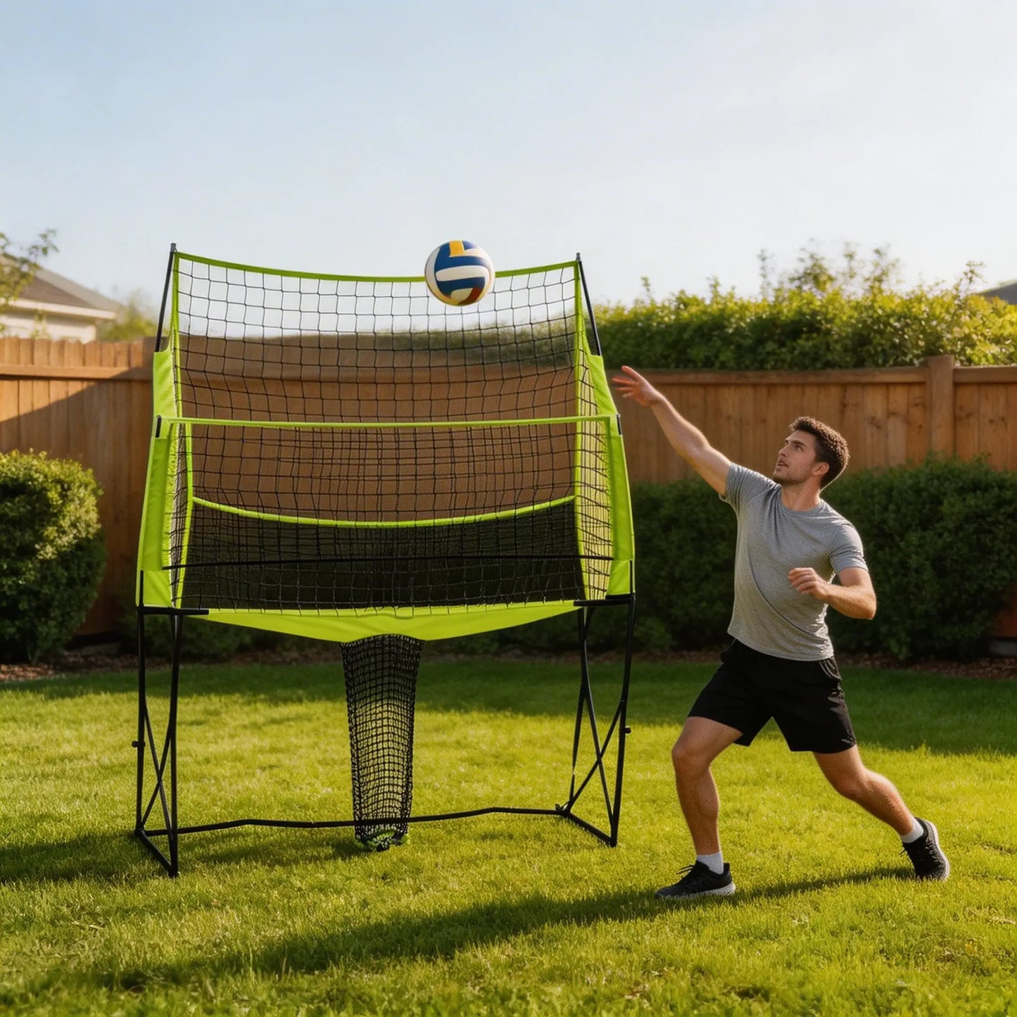Volleyball Net Height Adjustable Durable Training Equipment Carry Bag Easy Setup For Indoor Outdoor Beach Backyard