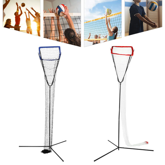 Volleyball Training Iron Net Frame,Blue/Red Volleyball Training Equipment Adjustable Height and Angle for Indoor and Outdoor