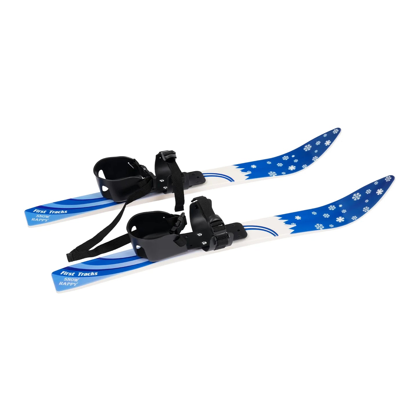 Kids Snow Sports Gear, Kids Skis and Poles, ABS PE Steel Blue 68cm 50kg Load Rounded Tip Kids Skis and Poles, Kids Skis and Poles 2-8 Years Old Beginner Snow Skiing Accessory