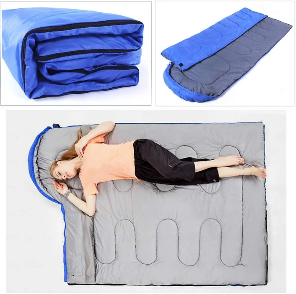 Camping Sleeping Bag Envelope Cap Spring Summer Autumn Outdoor Hiking Travel Bag Single Sleeping Warm Bag 210*75CM 5-20 Degree