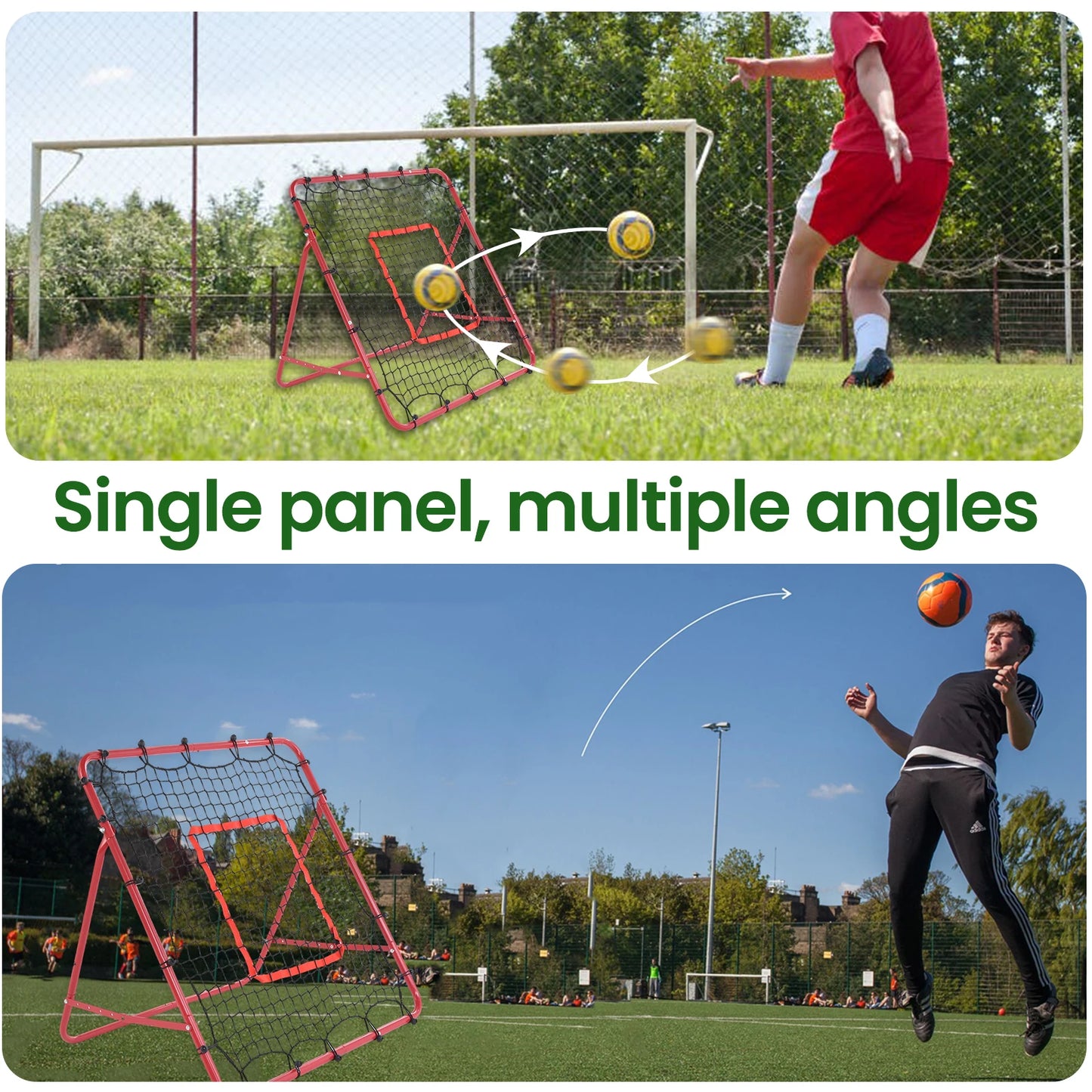 Soccer Rebounder Net Portable 39*39inches Foldable Backyard Soccer Goal Target Net Kick Trainer for Practicing,Volleying,Bumping