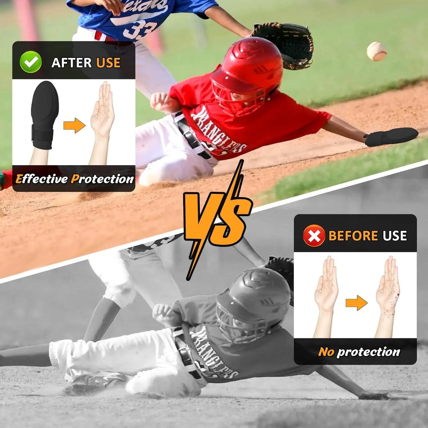Baseball Sliding Mitt, Youth Sliding Glove Hand Guard for Baserunning, Neoprene with Aluminum Reinforcement and Padded Palm