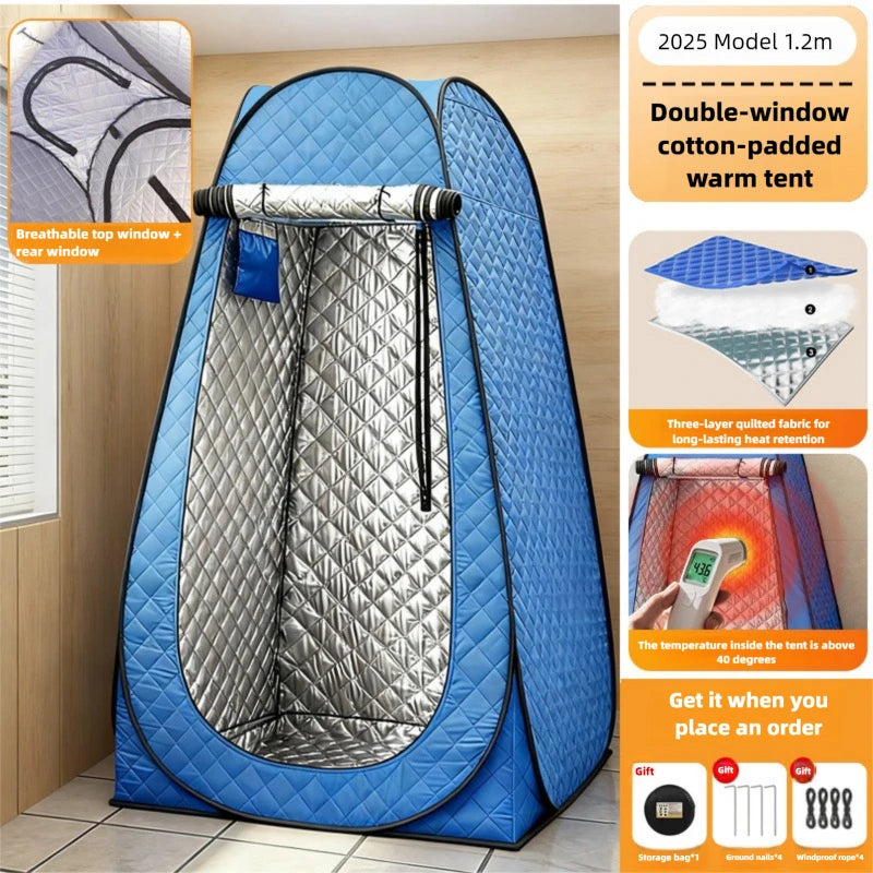 Pop-Up Winter Tent 3-Layer Thickened Portable Quick-Opening Heavy-Duty Oxford Cloth Ice Fishing Shelter Suitable for Ice Fishing