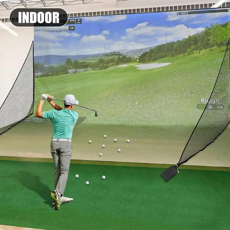 Golf Practice Net Golf Triangle Side Wings With Sandbag Golf Hitting Barrier Net Sports Practice Net For Golf Baseball Hockey