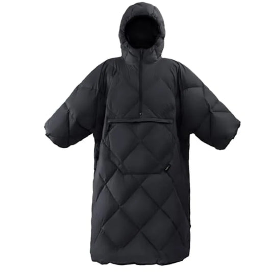 Wearable Sleeping Bag Recycled Water-Resistant Camping Blanket Poncho Ultralight Packable Stadium Blanket for Outdoor