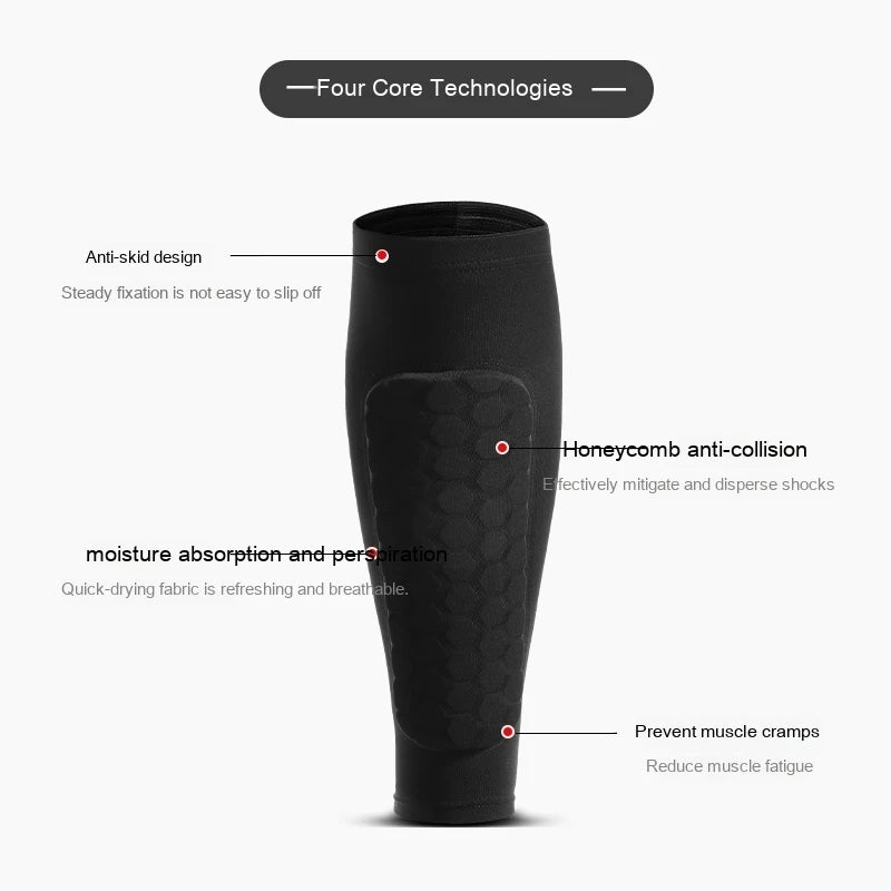 1/3 Pcs Leg Sleeves Shin Guards Shockproof Honeycomb Nylon Support Sock Shin Protector Soccer Gear Soccer Shields Sports Legging