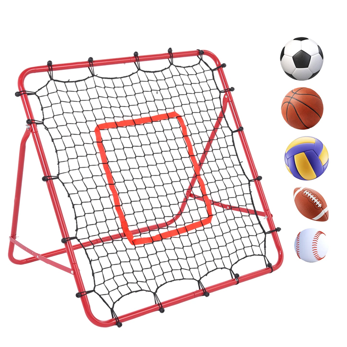 Soccer Rebounder Net Portable 39*39inches Foldable Backyard Soccer Goal Target Net Kick Trainer for Practicing,Volleying,Bumping