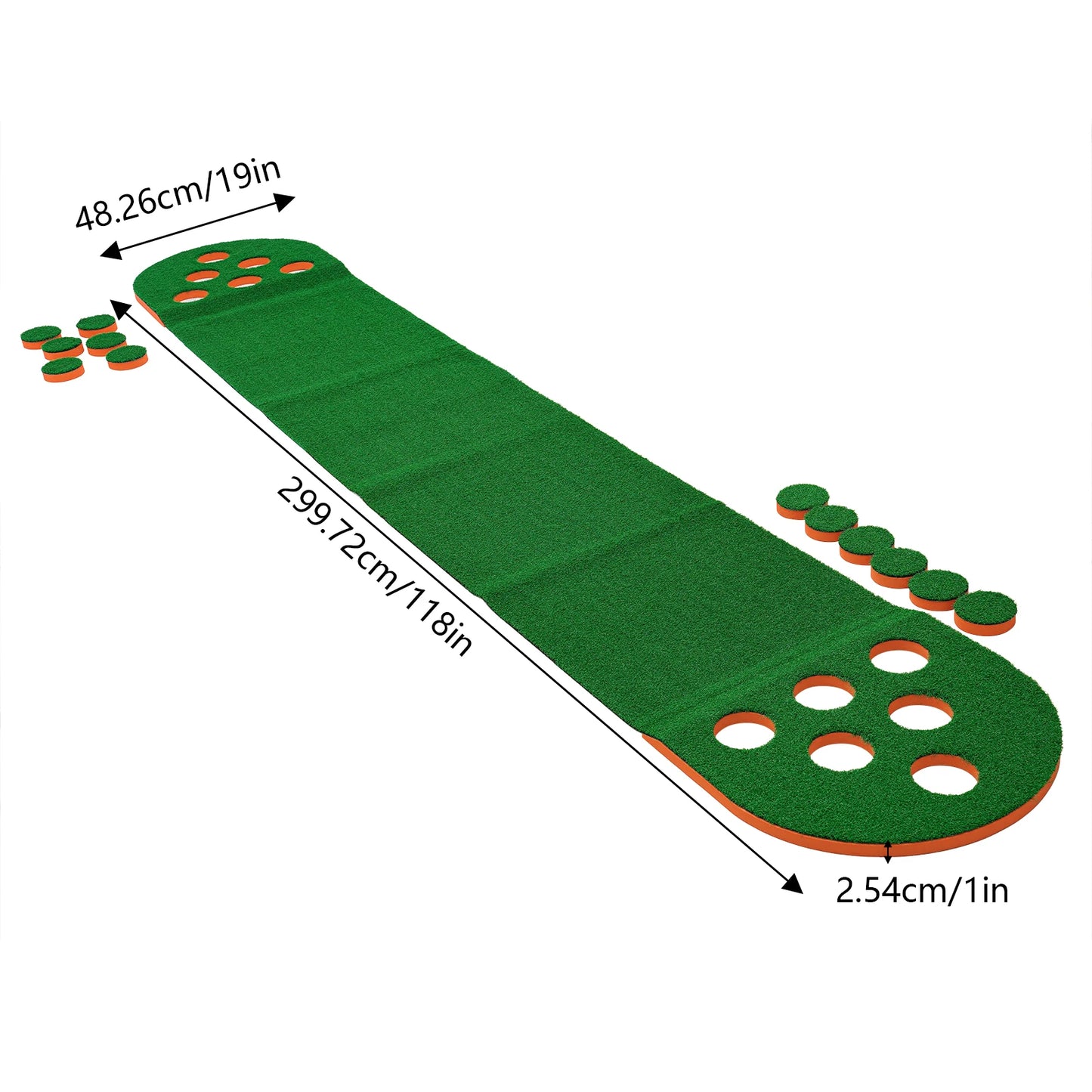 Foldable Golf Putting Mat with 2 Clubs 2 Balls Mini Golf Putting Practice Mat Durable Golf Training Pad Golf Pong Putting Game S