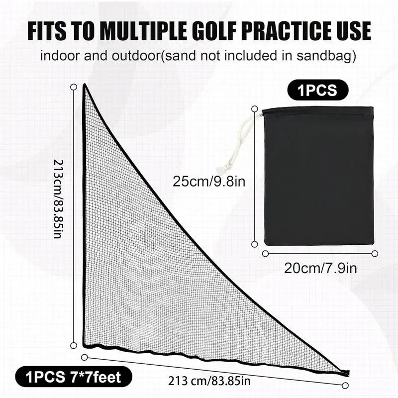 Golf Practice Net Golf Triangle Side Wings With Sandbag Golf Hitting Barrier Net Sports Practice Net For Golf Baseball Hockey