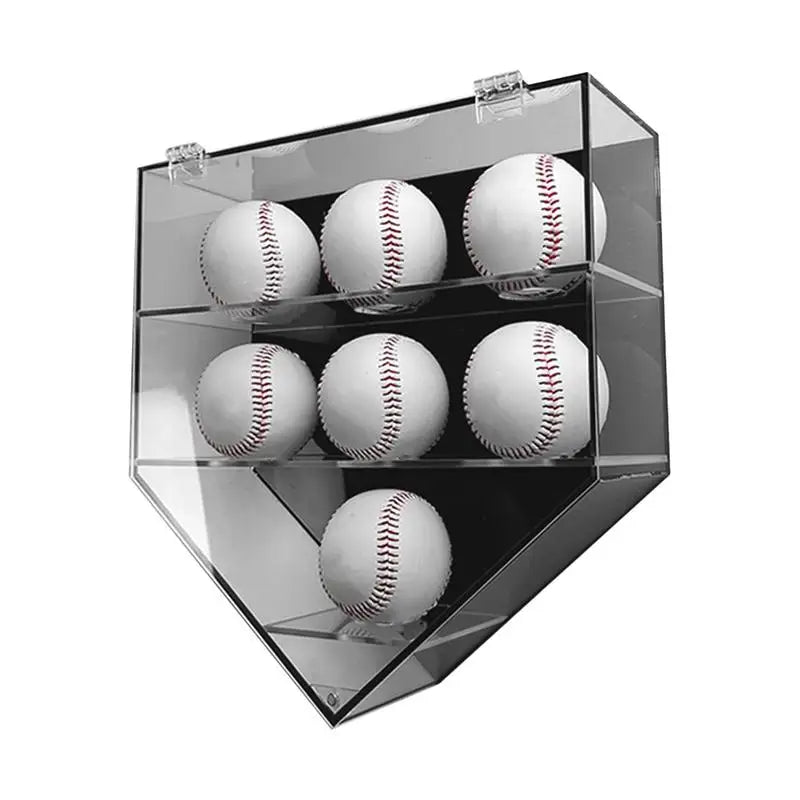 Display Baseball Holder 7-Hole Wall Mount Baseball Organizer Acrylic Storage Case Baseball Shelf Dustproof Tennis Ball Display