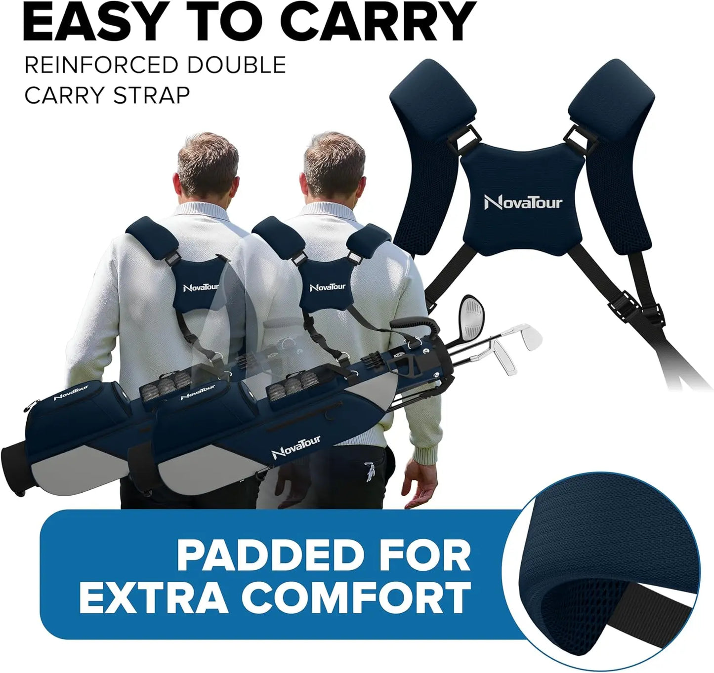 Ultra Lightweight Par 3 Golf Bag with Double Strap and 6 Zippered Pockets for Executive Courses