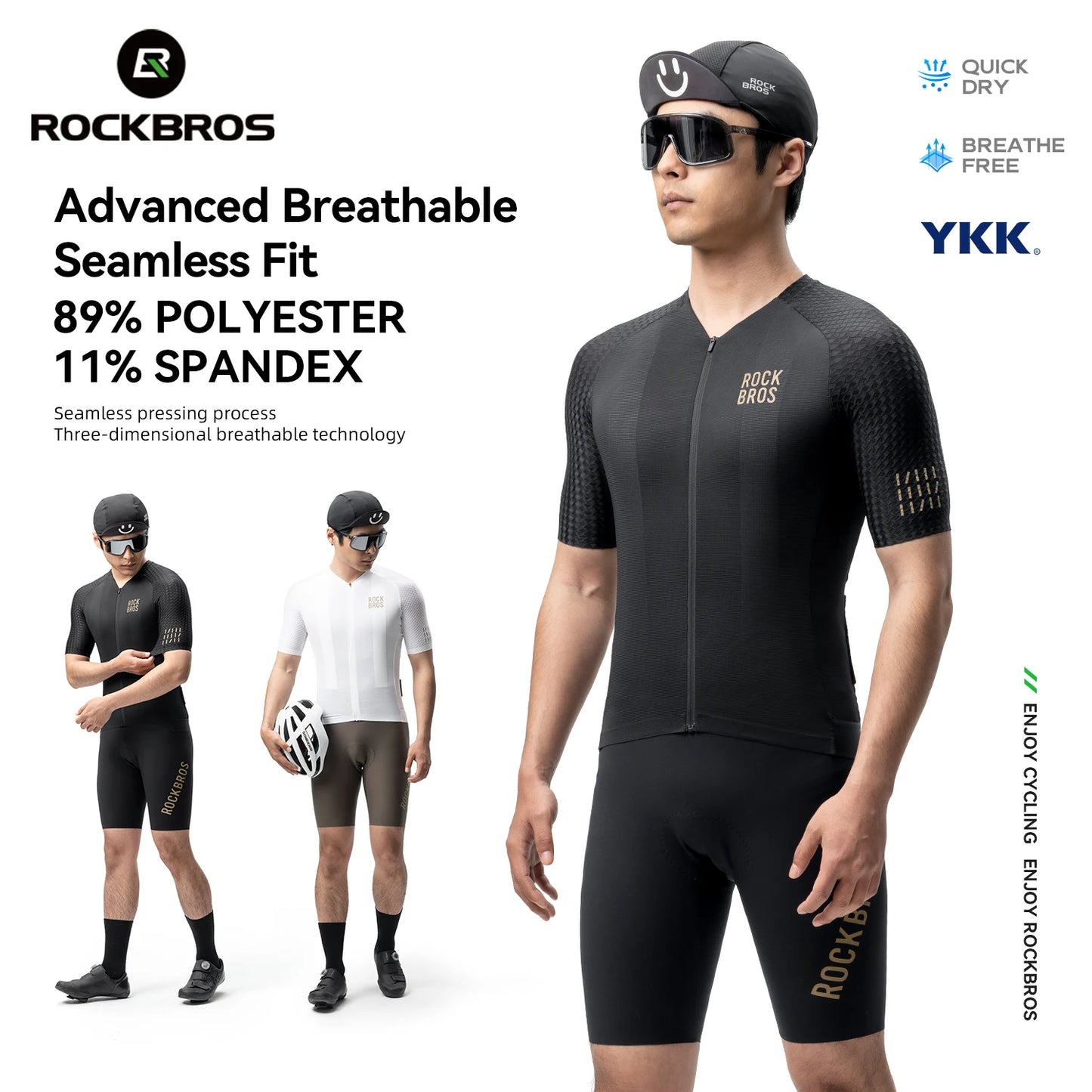 ROCKBROS Summer Cycling Jersey Lightweight Short Sleeves Jersey Breathable Quick Dry Team Race Shirt Top Men Cycling Clothing