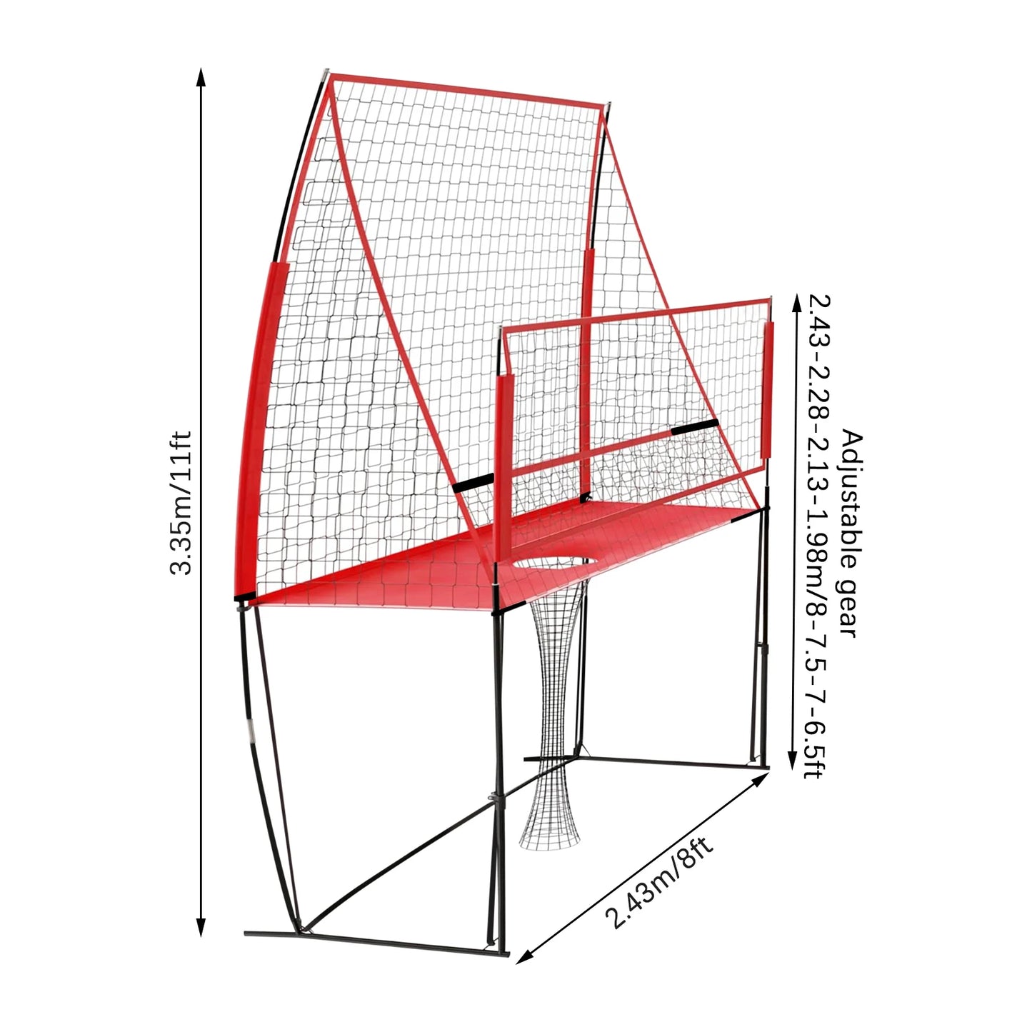 Adjustable Volleyball Training Net Nylon Trainer Equipment Net For Tennis/Badminton/Volleyball Practice