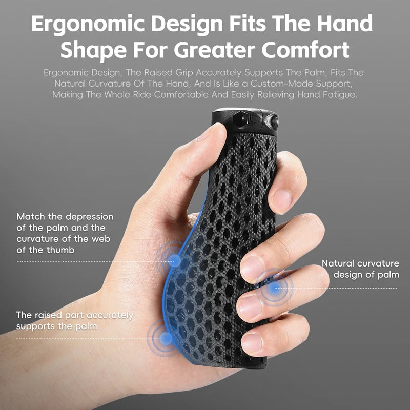 WEST BIKING 3D Printed Bicycle Grips Shock Absorption MTB Mountain Bike Handlebar Cover Ergonomic Cycling Handle Grip Bike Parts