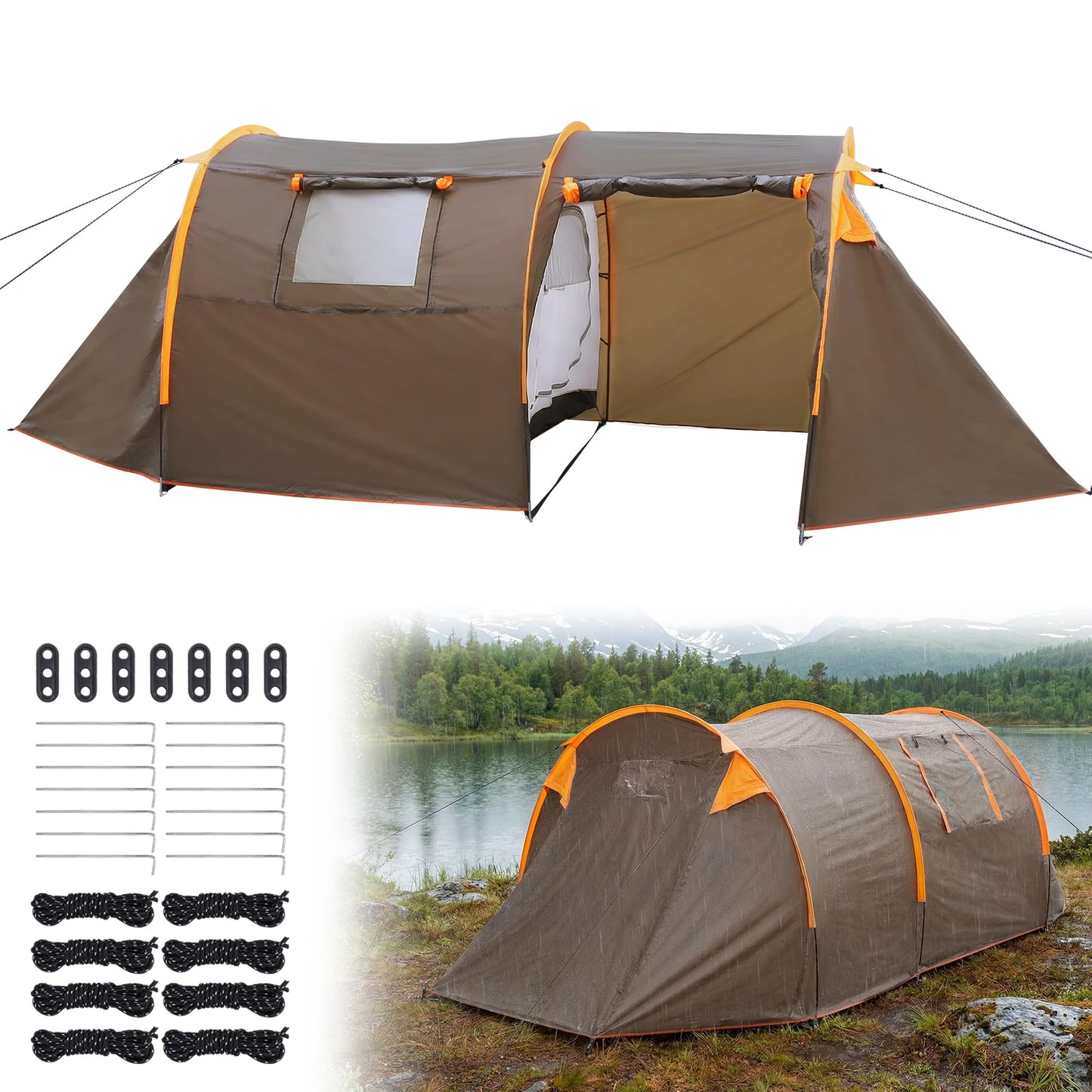Oxford 2-Person Bikepacking Tent Windproof Lightweight Tent Rainproof Waterproof Tent for Camping & Hiking