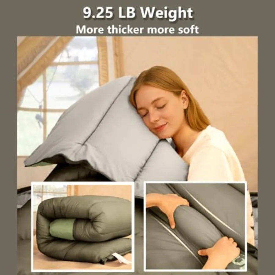 Double Sleepinag Bag for Adults Two Person Queen Size Camping Sleeping Bag for All Season Backpacking Hiking Cold Weather with