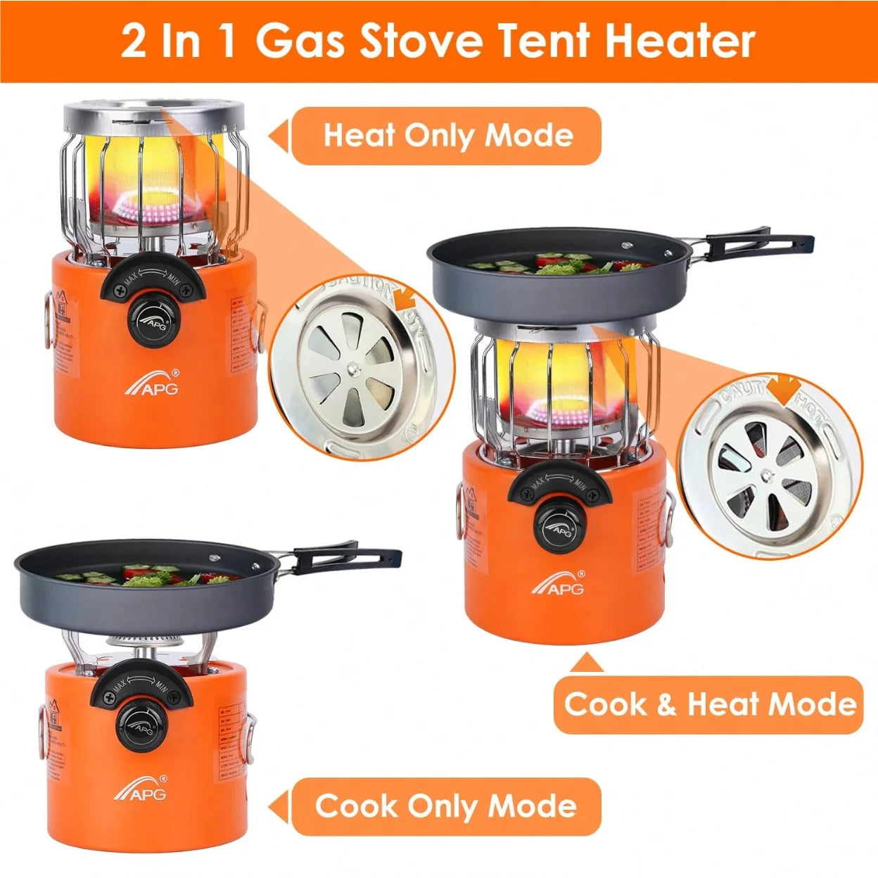 2 in 1 Portable Propane Heater Stove Pro – Outdoor Camping Gas Stove for Ice Fishing, Backpacking, Hiking, Hunting, Survival & Emergency
