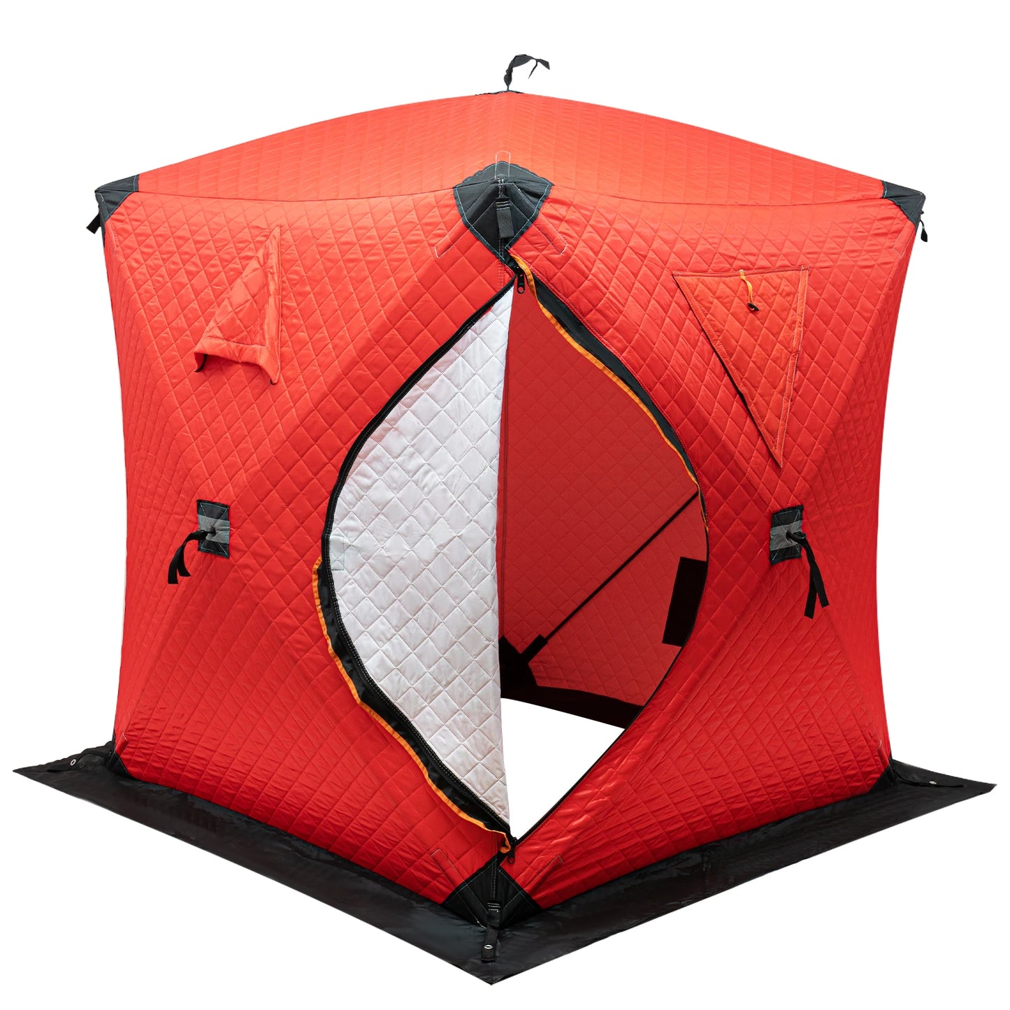 Ice Fishing Insulated Tent, 1-2 Person Shelter, Portable Thermal Tent with Built-In Storage, Warm & Windproof Camping Tent