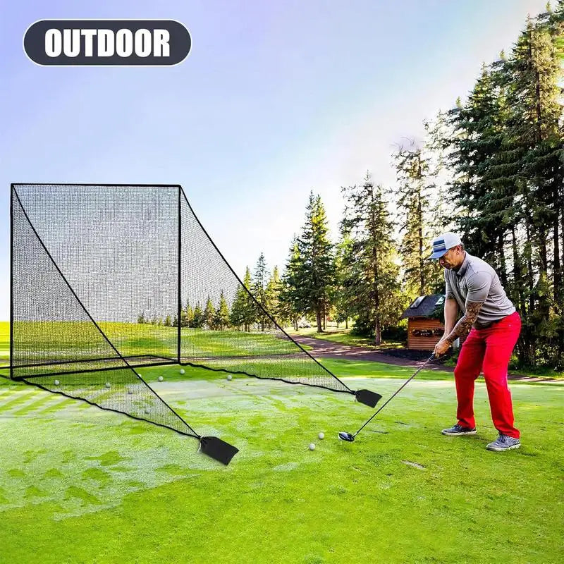 Golf Practice Net Golf Triangle Side Wings With Sandbag Golf Hitting Barrier Net Sports Practice Net For Golf Baseball Hockey
