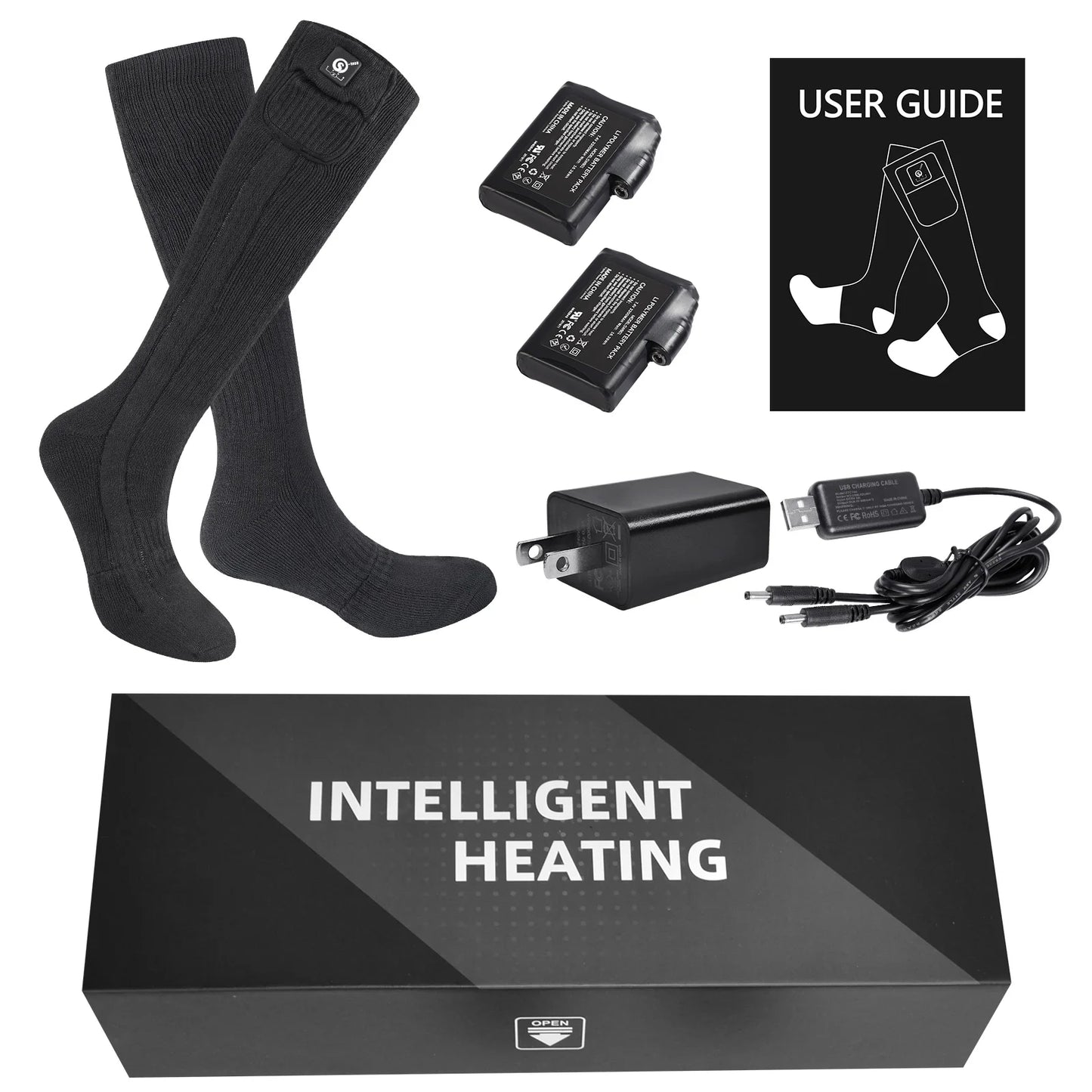 Snow Deer SS02B Winter Heated Sock Thermal Stockings Woman Men Ski Camping Warm Socks Sports Foot Warmer Rechargeable Battery