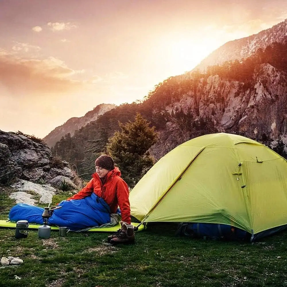 Camping Sleeping Bag Envelope Cap Spring Summer Autumn Outdoor Hiking Travel Bag Single Sleeping Warm Bag 210*75CM 5-20 Degree